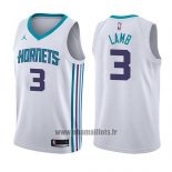 Maillot Charlotte Hornets Jeremy Lamb No 3 Association 2017-18 Blanc