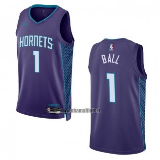 Maillot Charlotte Hornets Lamelo Ball NO 1 Statement 2022-23 Volet