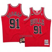 Maillot Chicago Bulls Dennis Rodman NO 91 Mitchell & Ness 1997-98 NBA Finals Rouge