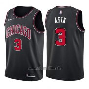 Maillot Chicago Bulls Omer Asik No 3 Statement 2017-18 Noir