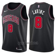 Maillot Chicago Bulls Zach Lavine No 8 Statement 2017-18 Noir