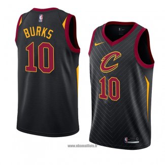 Maillot Cleveland Cavaliers Alec Burks No 10 Statement 2018 Noir