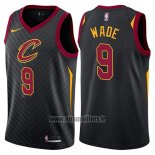 Maillot Cleveland Cavaliers Dwyane Wade No 9 Statement 2017-18 Noir