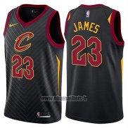 Maillot Cleveland Cavaliers Lebron James No 23 Statement 2017-18 Noir