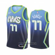 Maillot Dallas Mavericks Luka Doncic No 77 Ville Edition Bleu