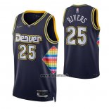 Maillot Denver Nuggets Austin Rivers NO 25 Ville 2021-22 Bleu