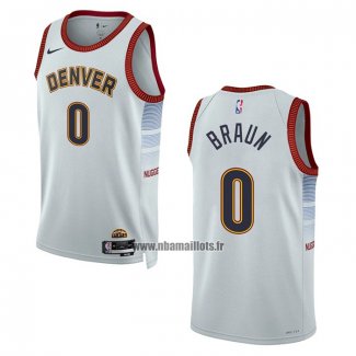 Maillot Denver Nuggets Christian Braun NO 0 Ville 2022-23 Blanc