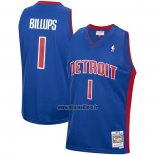 Maillot Detroit Pistons Chauncey Billups NO 1 Mitchell & Ness 2003-04 Bleu