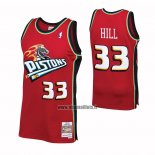 Maillot Detroit Pistons Grant Hill NO 33 Mitchell & Ness 1999-00 Rouge