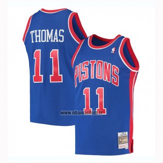 Maillot Detroit Pistons Isaiah Thomas No 11 Mitchell & Ness 1988-89 Bleu