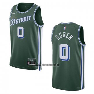 Maillot Detroit Pistons Jalen Duren NO 0 Ville 2022-23 Vert