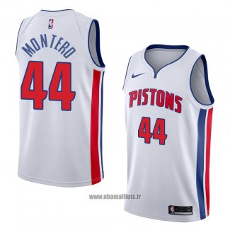 Maillot Detroit Pistons Luis Montero No 44 Association 2018 Blanc