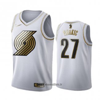 Maillot Golden Edition Portland Trail Blazers Jusuf Nurkic No 27 Blanc