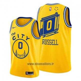 Maillot Golden State Warriors D'angelo Russell No 0 Hardwood Classics 2019-20 Or