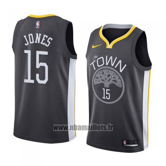 Maillot Golden State Warriors Damian Jones No 15 Statement 2018 Noir