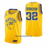 Maillot Golden State Warriors Marcus Derrickson No 32 Hardwood Classic 2018-19 Jaune