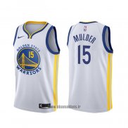 Maillot Golden State Warriors Mychal Mulder NO 15 Association Blanc