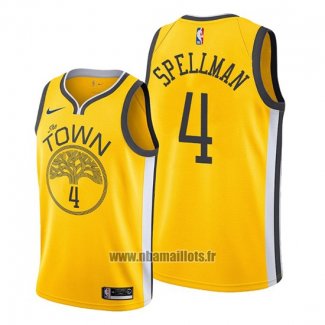 Maillot Golden State Warriors Omari Spellman No 4 Earned Jaune