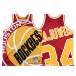 Maillot Houston Rockets Hakeem Olajuwon NO 34 Mitchell & Ness Big Face Rouge