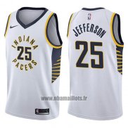 Maillot Indiana Pacers Al Jefferson No 25 Association 2017-18 Blanc