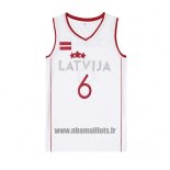 Maillot Latvija Kristaps Porzingis No 6 Blanc