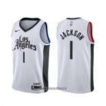 Maillot Los Angeles Clippers Reggie Jackson NO 1 Ville Blanc