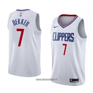 Maillot Los Angeles Clippers Sam Dekker No 7 Association 2018 Blanc