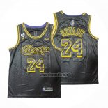 Maillot Los Angeles Lakers Kobe Bryant NO 24 Crenshaw Black Mamba Noir
