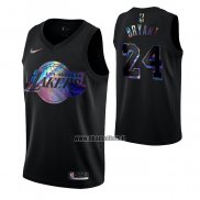 Maillot Los Angeles Lakers Kobe Bryant No 24 Iridescent Logo Noir