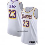 Maillot Los Angeles Lakers LeBron James NO 23 Association Authentique Blanc