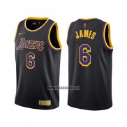 Maillot Los Angeles Lakers LeBron James NO 6 Earned 2021-22 Noir