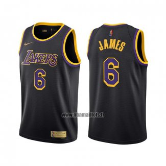 Maillot Los Angeles Lakers LeBron James NO 6 Earned 2021-22 Noir