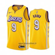 Maillot Los Angeles Lakers Rajon Rondo No 9 Ville Edition Jaune