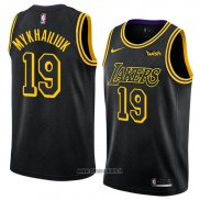 Maillot Los Angeles Lakers Sviatoslav Mykhailiuk No 19 Ville 2018 Noir