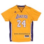 Maillot Manche Courte Los Angeles Lakers Kobe Bryant No 24 Jaune