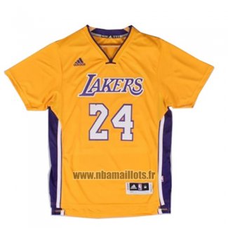 Maillot Manche Courte Los Angeles Lakers Kobe Bryant No 24 Jaune