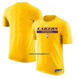 Maillot Manche Courte Los Angeles Lakers Practice Performance 2022-23 Jaune