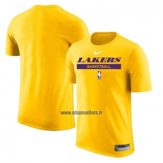 Maillot Manche Courte Los Angeles Lakers Practice Performance 2022-23 Jaune