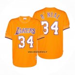 Maillot Manche Courte Los Angeles Lakers Shaquille O'neal NO 34 Jaune