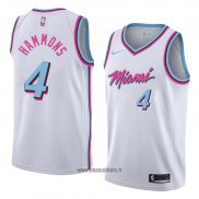 Maillot Miami Heat AJ Hammons No 4 Ville 2018 Blanc