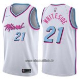 Maillot Miami Heat Hassan Whiteside No 21 Ville 2017-18 Blanc