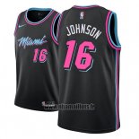 Maillot Miami Heat James Johnson No 16 Ville 2018-19 Noir