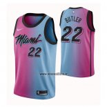 Maillot Miami Heat Jimmy Butler No 22 Ville 2020-21 Bleu Rosa