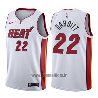 Maillot Miami Heat Luke Babbitt No 22 Association 2017-18 Blanc