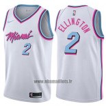 Maillot Miami Heat Wayne Ellington No 2 Ville 2017-18 Blanc