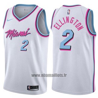 Maillot Miami Heat Wayne Ellington No 2 Ville 2017-18 Blanc