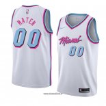 Maillot Miami Heat Yante Maten No 00 Ville 2017-18 Blanc