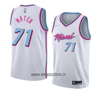 Maillot Miami Heat Yante Maten No 71 Ville 2018 Blanc