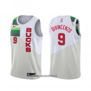 Maillot Milwaukee Bucks Donte Divincenzo NO 9 Earned Blanc