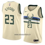 Maillot Milwaukee Bucks Ersan Ilyasova No 23 Ville 2018 Crema